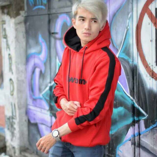 Sweater Pria Awesome Red Merah | Jaket Fleece Premium