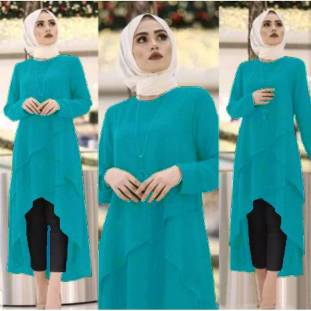 HOPYLOVY - Tunik Wanita Model Susun Arabel