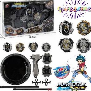New Paket Promo 4Pcs Beyblade Burst Set With Grip Launcher Arena Black