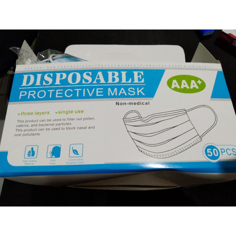 

MASKER 3 PLY 1 box ( 50pcs) TEBAL