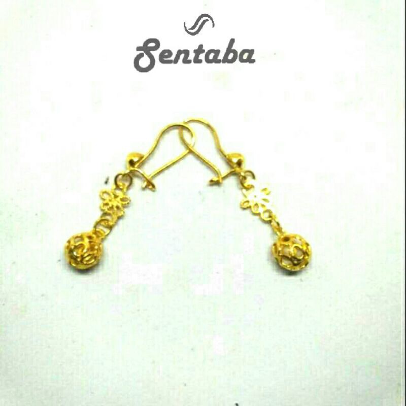 Anting Perak Murni 999 lapis emas