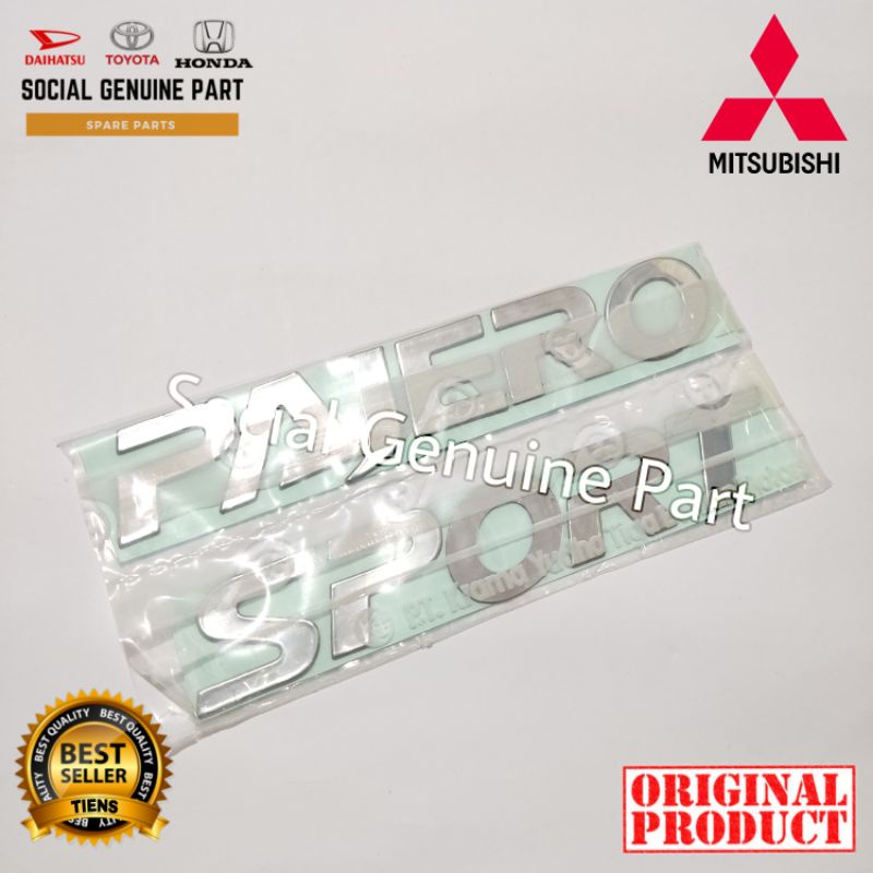 Emblem kap mesin Tulisan Pajero sport chrome Original