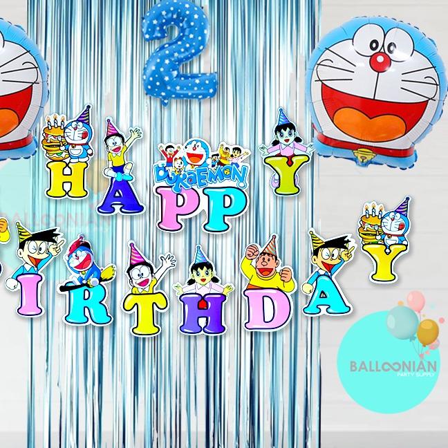 ✩ DORAEMON SIMPLE DEKORASI SET/BALON FOIL/DEKORASI ULANG TAHUN ANAK/PAKET BALON ULTAH ✪