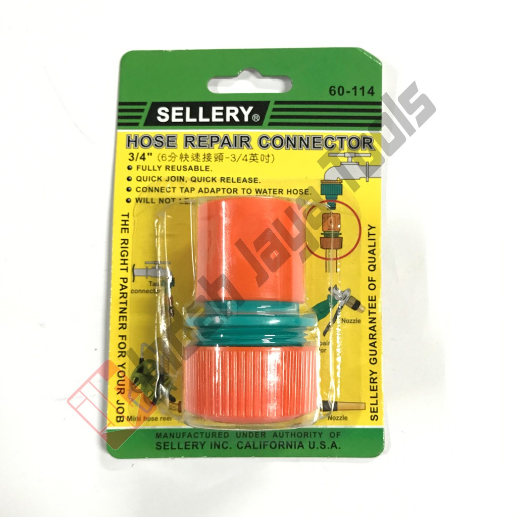 SELLERY 60-114 Hose Repair Connector 0.75 Inch Sambungan Selang Air Ceklok