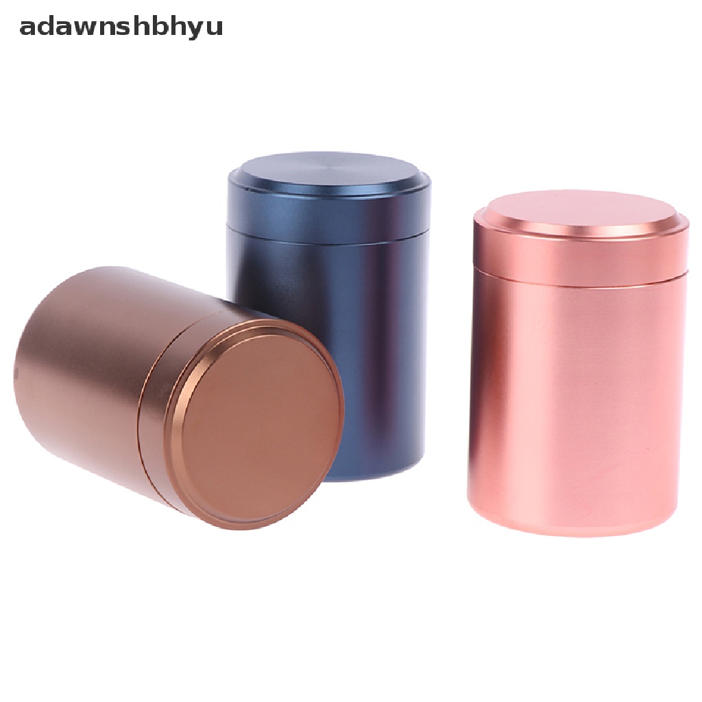 Adawnshbhyu 1x Wadah Kedap Udara Kedap Udara Aluminium Herb Stash Jar Metal Sealed Can Tea Jar