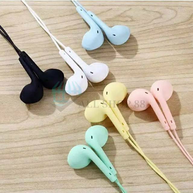 Headset Warna Earphone Handsfree Lucu Imut Full Xtra Bass Jack 3.5mm Xiaomi Oppo Vivo Samsung Dll