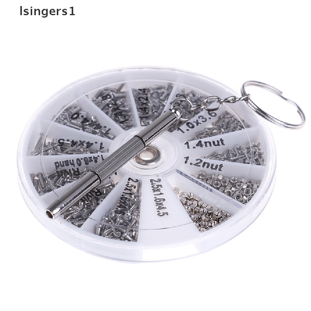 (lsingers1) 600pcs / Set Mur + Obeng Untuk Reparasi Kacamata / Jam Tangan