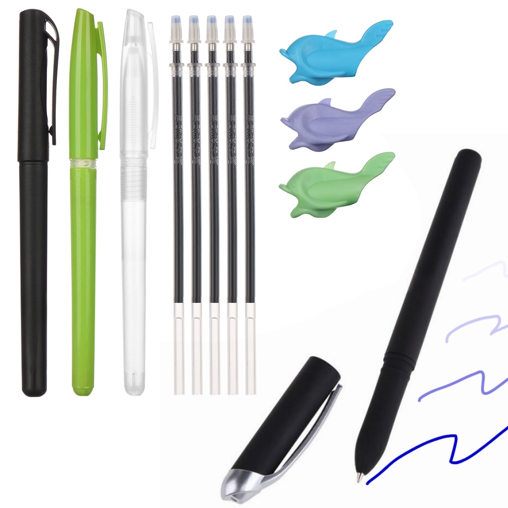1 Set Pen Gel Tinta Biru Isi Ulang Menghilang Otomatis Untuk Menulis Kaligrafi