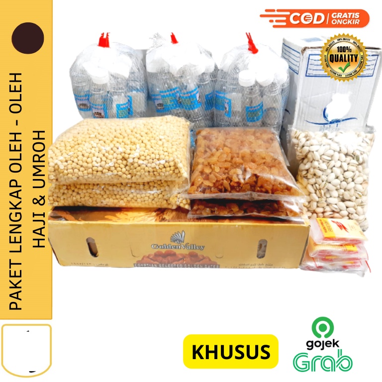 

Paket Lengkap Oleh Oleh Haji dan Umroh Kurma Mesir GOLDEN VALLEY 10 KG / Air Zam -Zam / Botol Zam-Zam / Kismis Raisin / Kacang Arab / Kacang Pistachio / Kardus Haji