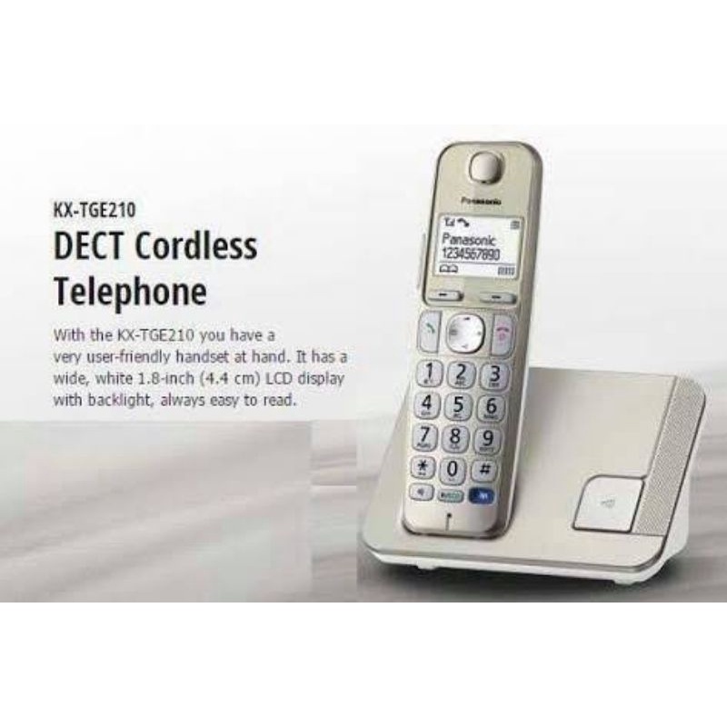 Panasonic Wireless Phone Panasonic KX-TGE210 Silver Eco Plus Sound Clear