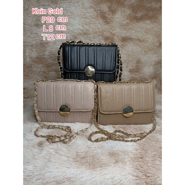 ALVA - GOLD KOIN PREMIUM tas fashion cewek tas fashion wanita tas lokal tas mewah tas murmer tas sel