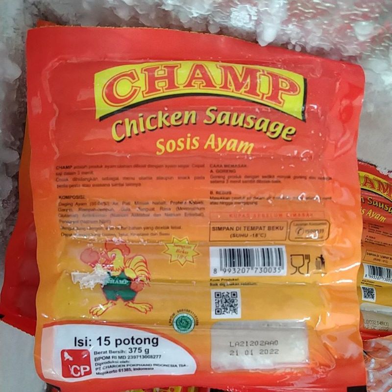 

sosis ayam champ 375gram isi 15