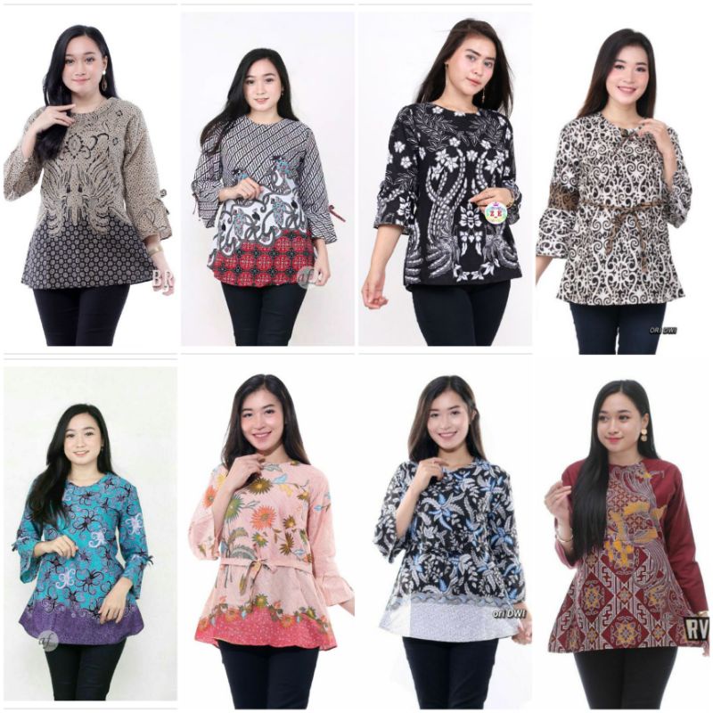 Atasan Batik Wanita Blues Batik M L XL XXL