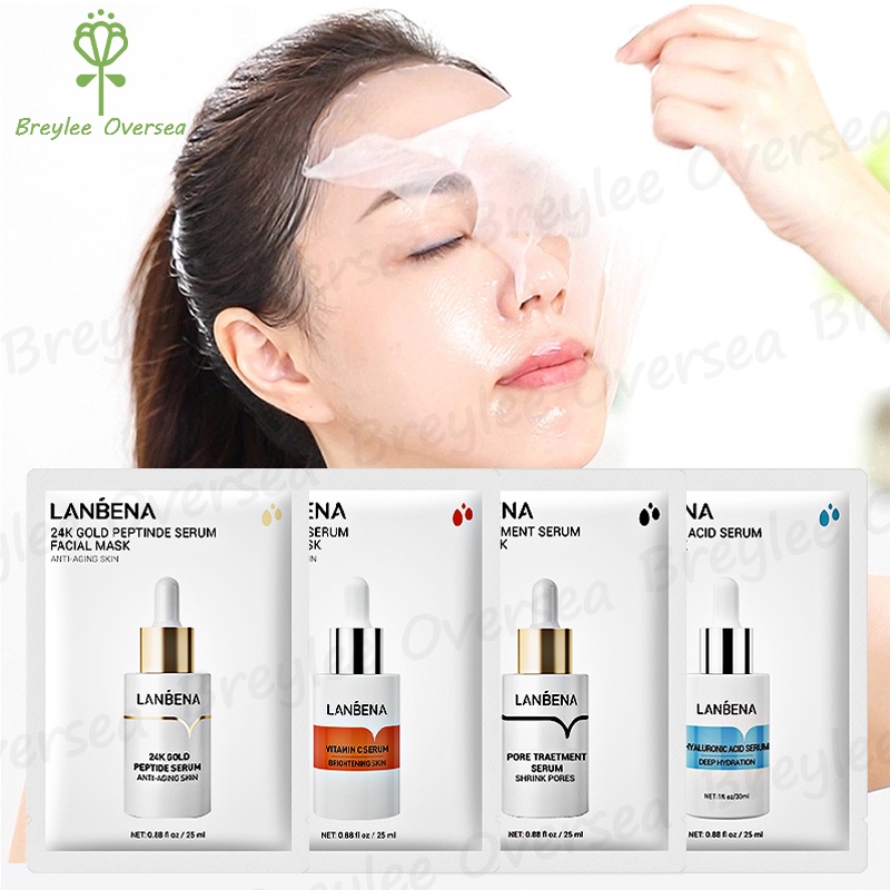 【Baru】BREYLEE&amp;LANBENA Face Masker Sheet Mask Hyaluronic Acid VITAMIN C Pore Treatment Mask Brightening Moisturizing Nourishing Anti Aging kulit  Masker Wajah  1PCS