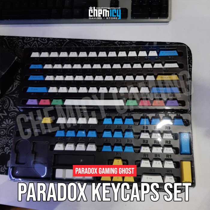 Paradox Gaming GHOST PBT Dye Sub Side Print Keycaps Mix Color