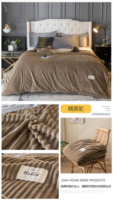 [COD]Selimut Bulu Fashion Super Lembut Ukuran 180x200 Terbaru