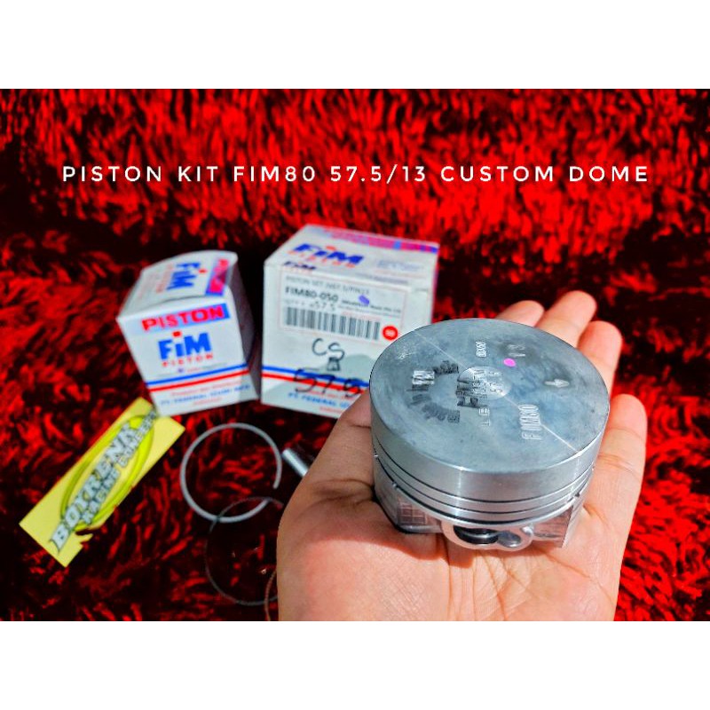 PISTON KIT FIM80 DIAMETER 57.5 PIN 13 CUSTOM DOME - BOYRENK RACING CONCEPT