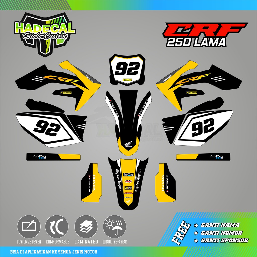 DECAL STICKER HONDA CRF 250 LAMA SIMPLE
