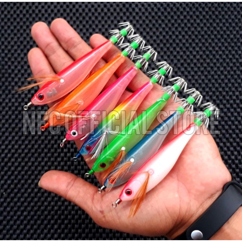 Umpan cumi Squid jig 10 cm 9 gram GID Luminous bercahaya dalam gelap SUPER KILLER