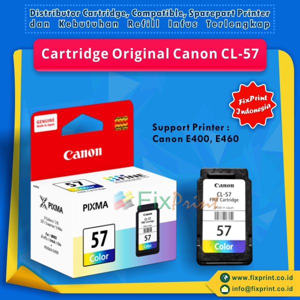 Cartridge Tinta Original Canon CL-57 CL57 CL 57 Color, Cartridge Printer Canon Inkjet E400 E460 E480