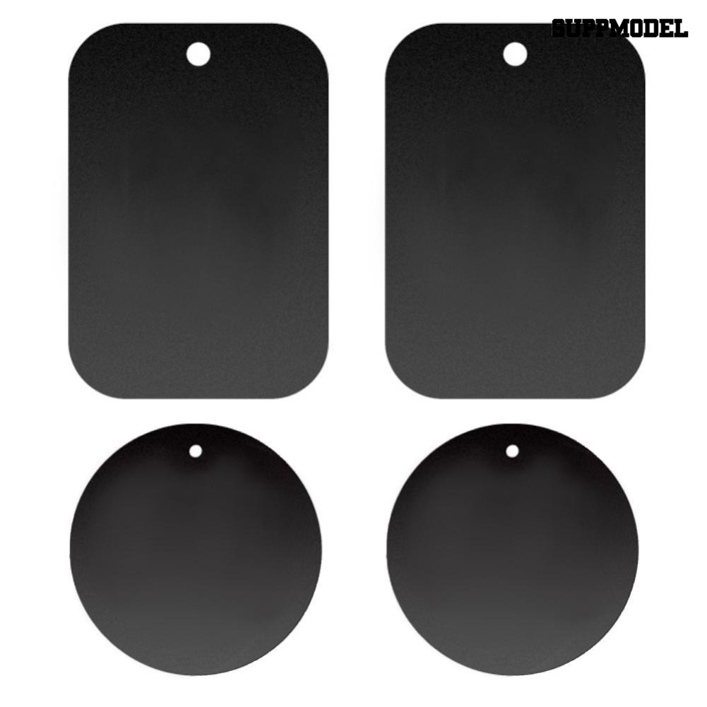 Sdl 4Pcs Stiker Plat Metal Bulatpersegi Panjang Magnetik Holder Handphone Untuk Mobil