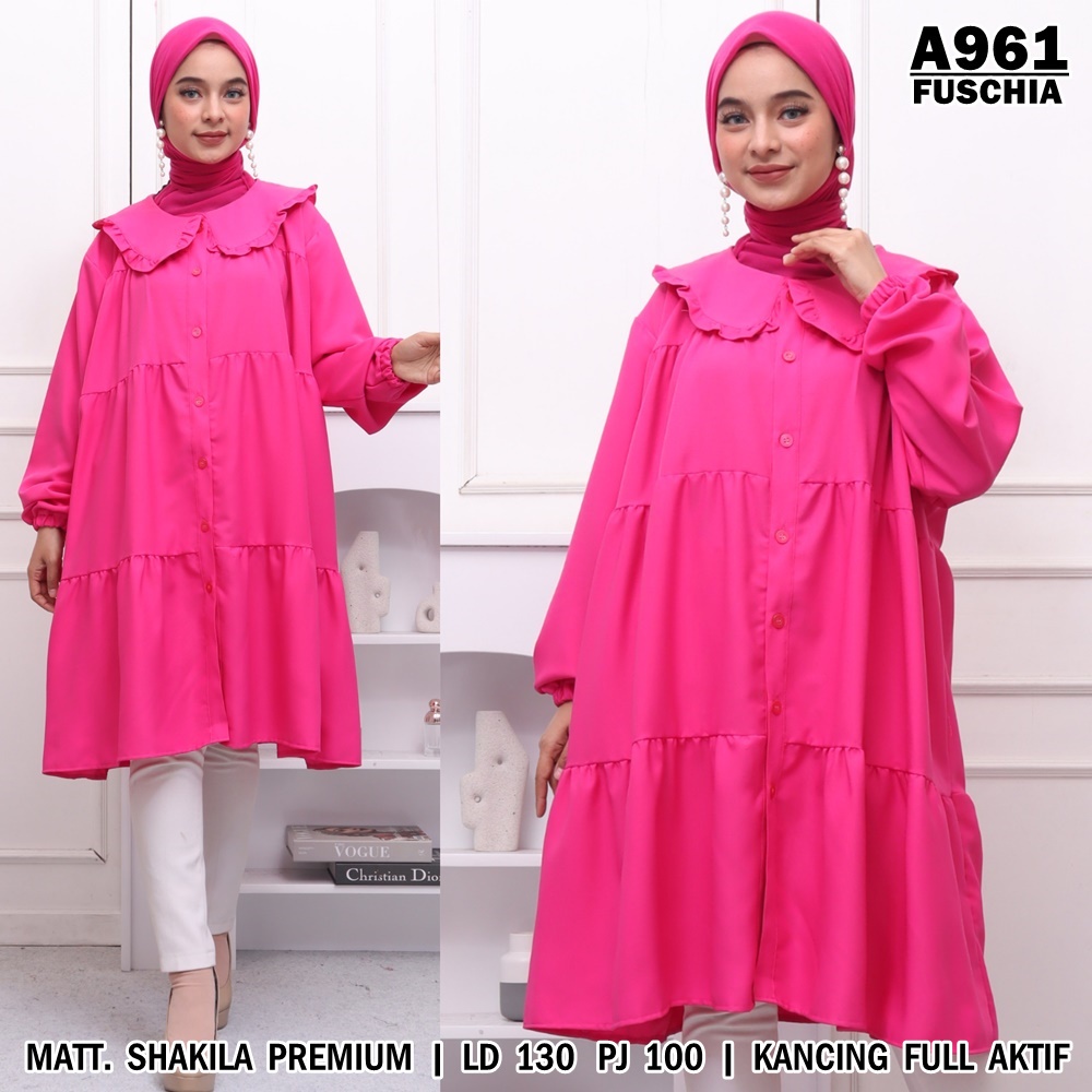 UNION11 - ATASAN TUNIK MUSLIM WANITA CASUAL / BUSANA MUSLIM HIJABER / TUNIK JUMBO WANITA / TUNIK WANITA KEKINIAN FUSCHIA