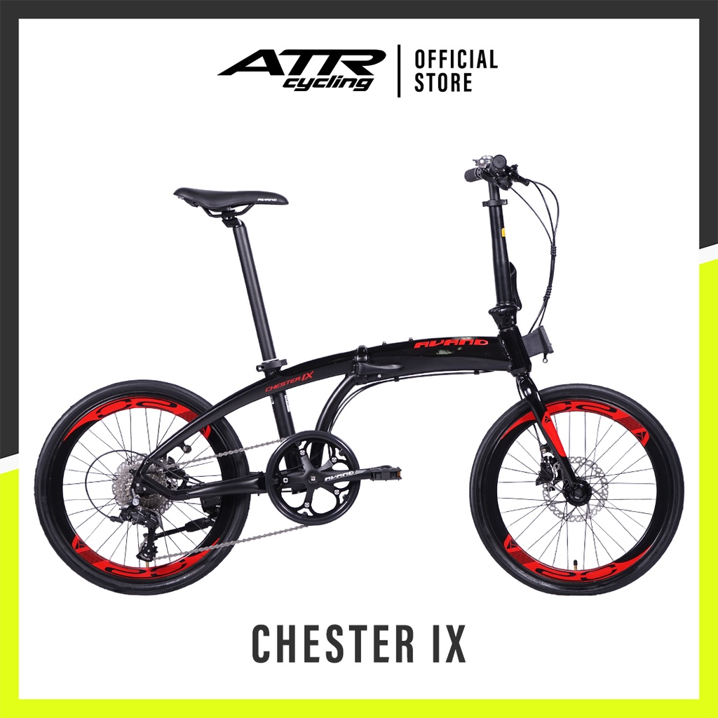 Avand Sepeda Lipat FOLDING AL 20-09SP AVAND CHESTER IX (20) BK-RD