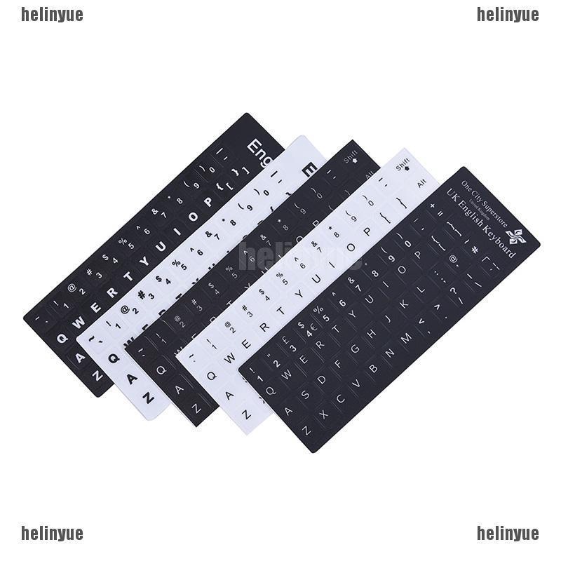 Stiker Keyboard Bahasa Inggris Warna Putih untuk PC Komputer Laptop - Stiker Laptop Putih English Anti Air Bahan Stiker Tebal