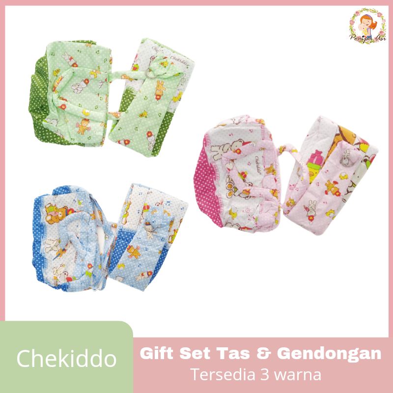 Tas chekiddo mini set 2-1 tas dan gendongan samping bayi