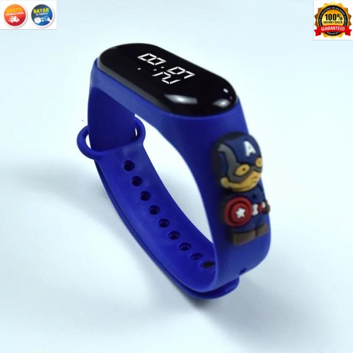 COD JAM TANGAN DIGITAL ANAK COWOK KARAKTER SPIDERMAN KEREN LED GELANG ELEKTRONIK TAHAN AIR KADO BAYI