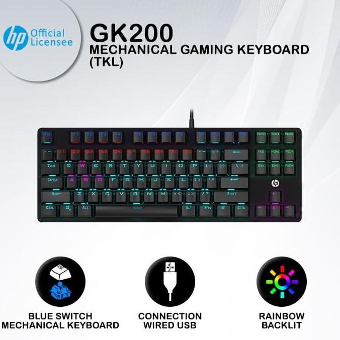 *COD* Keyboard Gaming HP GK200 - RGB Blue Switch TKL Mechanical Keyboard
