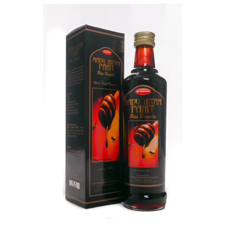 

Madu Hitam Pahit Plus Propolis 460 gram Arrohmah