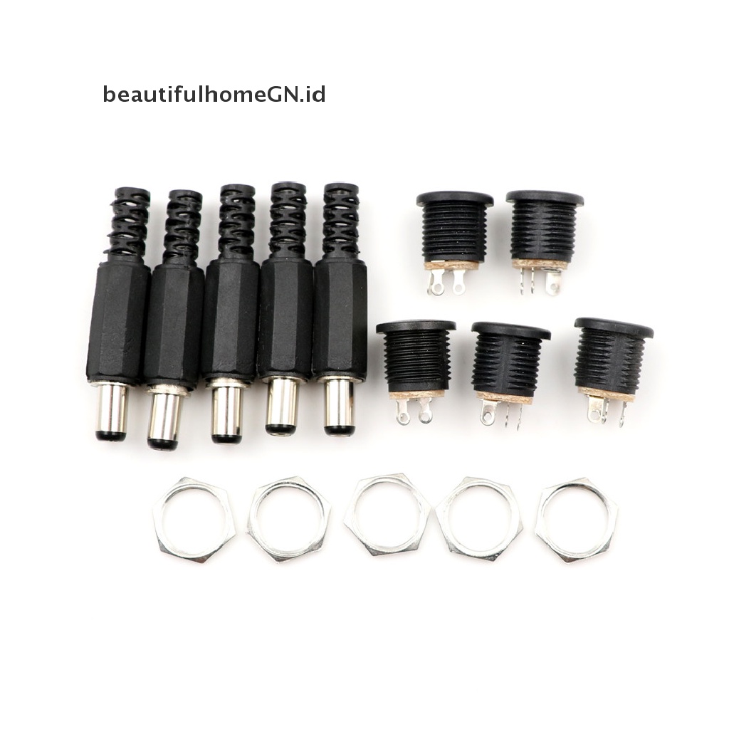 10 Pcs Konektor Sekrup Power Plug DC Male Female Ukuran 5.5mm x 2.1mm