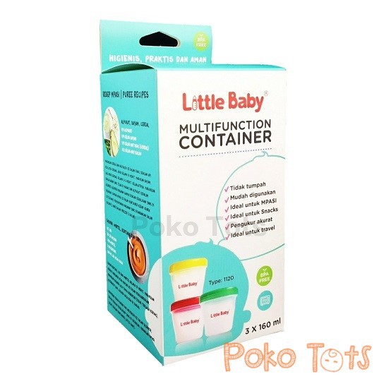 Little Baby Multifunction Container 160ml Isi 3 Tempat Makanan Bayi Multi Fungsi