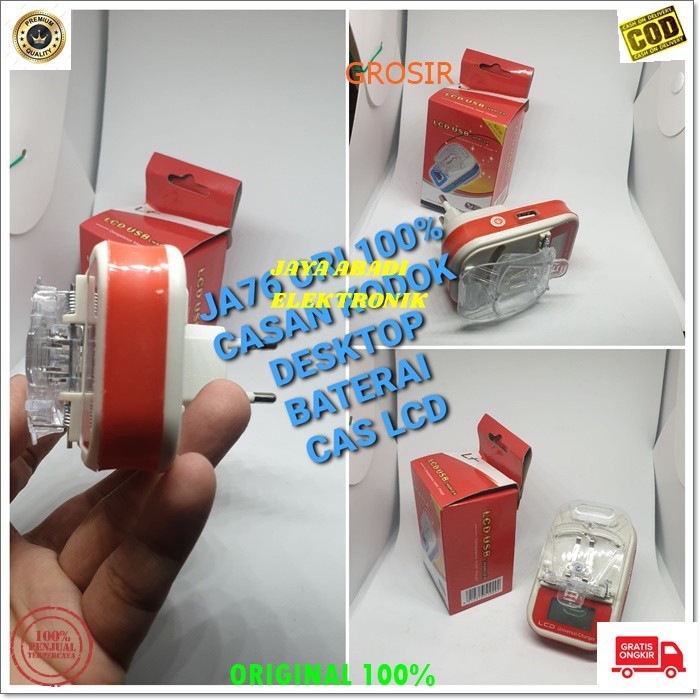 J76 DESKTOP LCD USB ADAPTOR KODOK CHARGER BATERAI CAS CASAN LED CHARGE HANDPHONE PENGISIAN BATERAI ALAT CAS ELEKTRONIK BATOK CHARGE TRAVL UNIVERSAL MULTI POWER SUPPLY GADGED ORIGINAL BISA SEMUA JENIS BATERAI HP ADA LUBANG USB TINGGAL KASIH KABEL