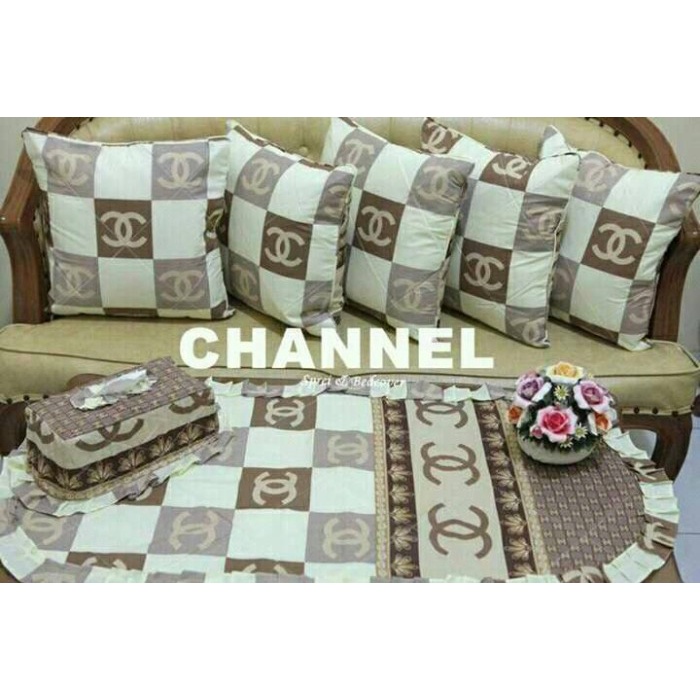 Sarung Bantal Sofa - Set Sarung Bantal Kursi Motif Channel