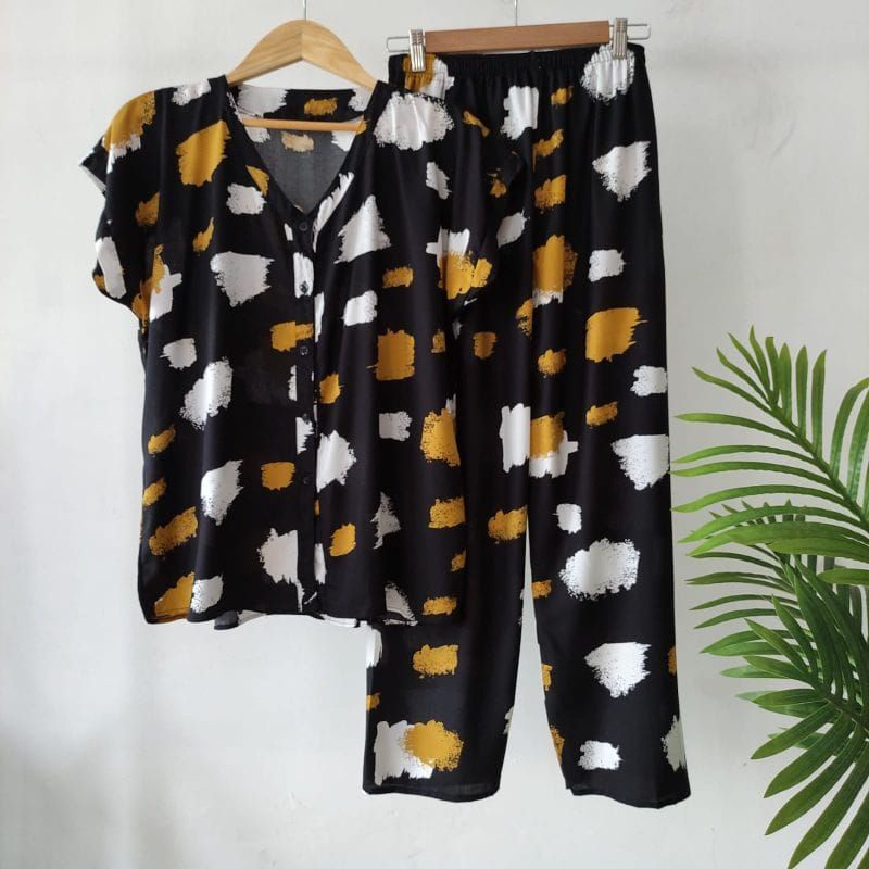 PIYAMA RAYON | PIYAMA VNECK | PIYAMA KEKINIAN | BAJU RUMAHAN-KCPD AY