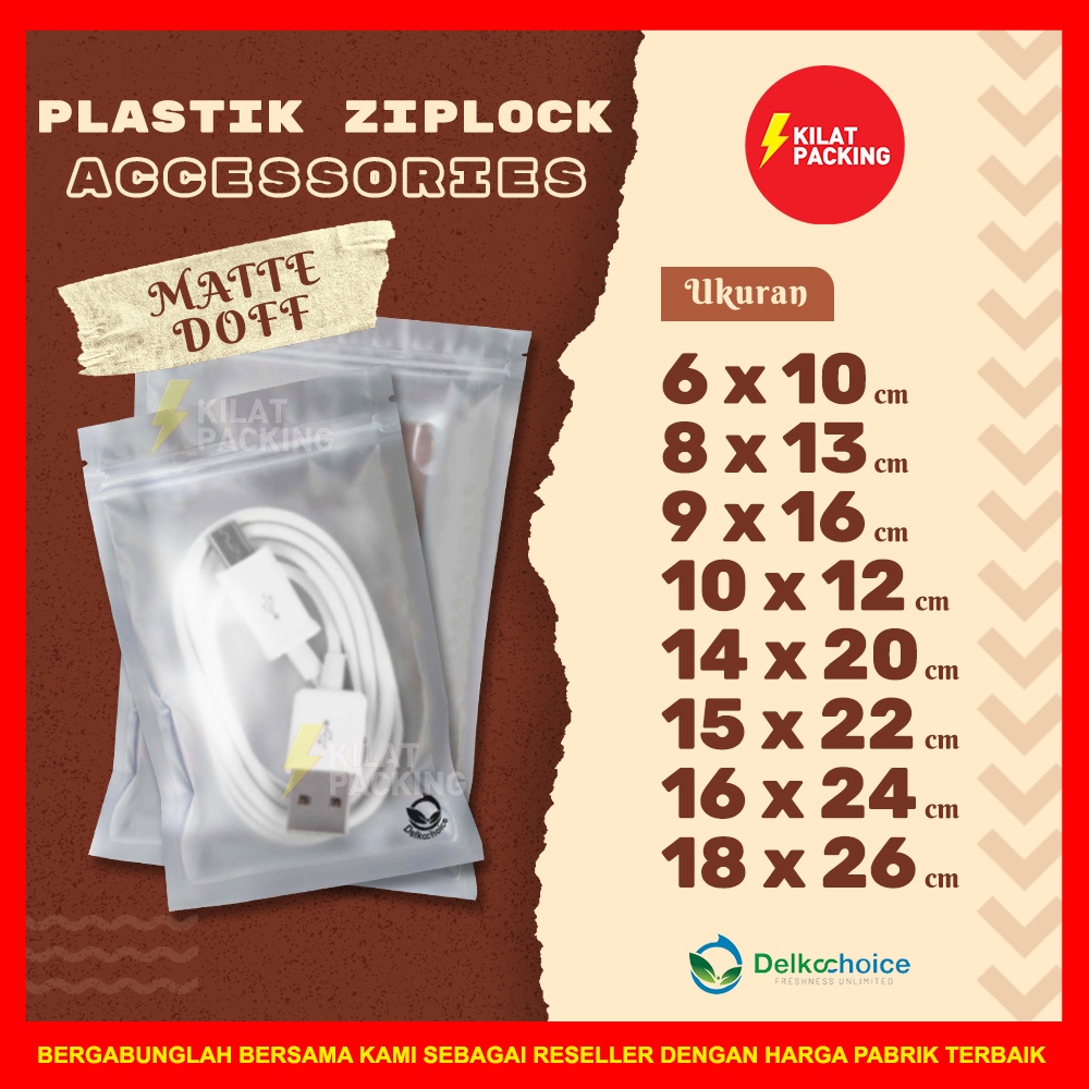 Plastik Klip Kombinasi AKSESORIS / SNACK / BUBUK - Lay Bag Zip Ziplock MURAH Matte Doff SATUAN