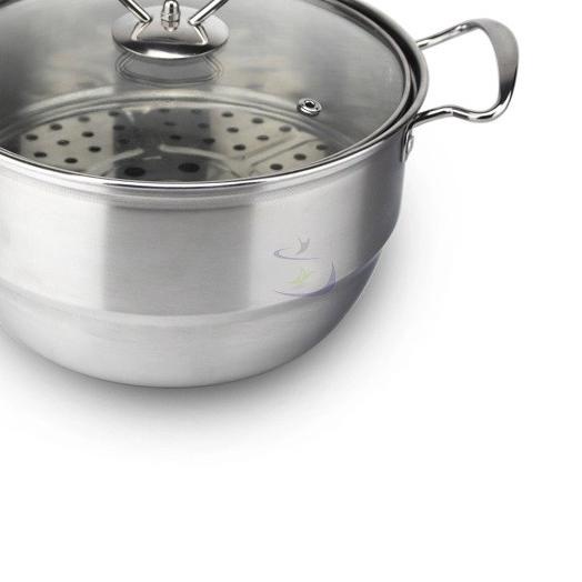 ✳ Panci KUKUS 28 Cm BOTTOM / LUBANG KECIL / Dandang Steamer 28 Cm Jumbo + BONUS Centong Nasi ✴