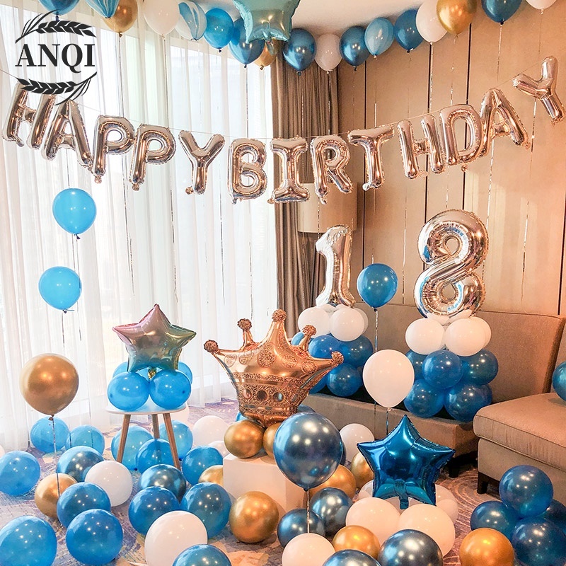 ANQI 1888 BALON FOIL TULISAN HAPPY BIRTHDAY Balon Foil Tulisan