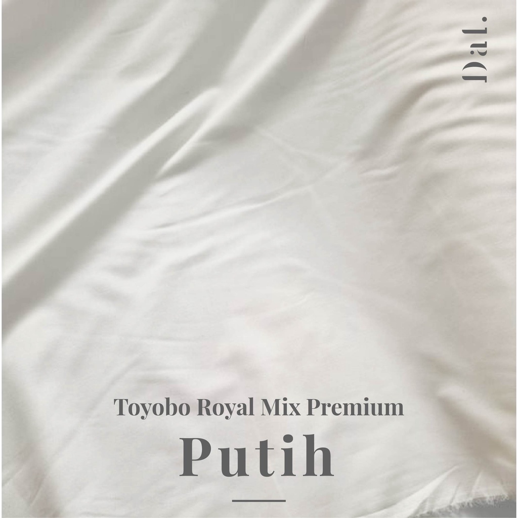 0.5 meter kain bahan toyobo royal mix premium warna putih gading broken white katun cotton original murah bagus kualitas super furing puring gamis dress gaun pesta hijab seragam jahit bridesmaid