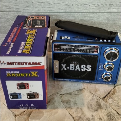 RADIO PORTABLE MEREK MITSUYAMA MS-4020BT 3 BAND + SENTER AKUSTIK RADIO JADUL