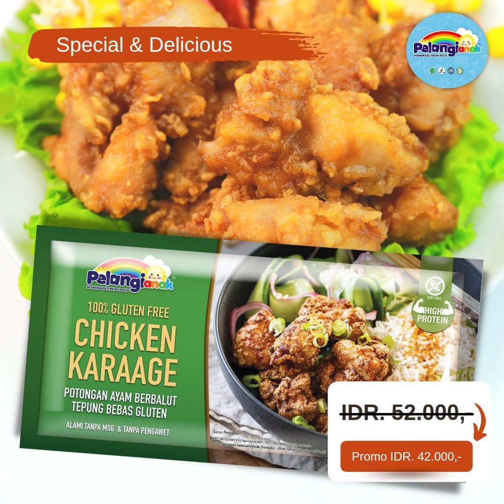 Jual Pelangi Chicken Karaage Gluten Free 350 gram non MSG & Pengawet