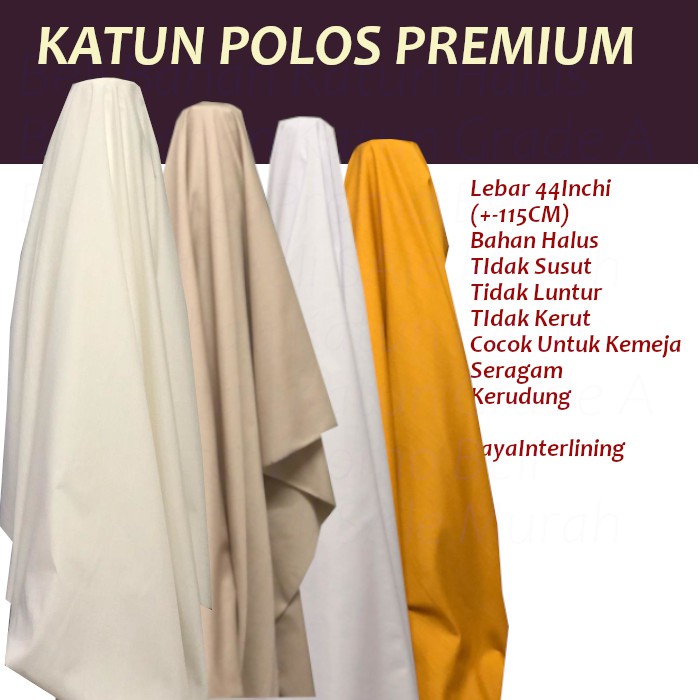 Kain Katun Polos Premium Meteran MURAH