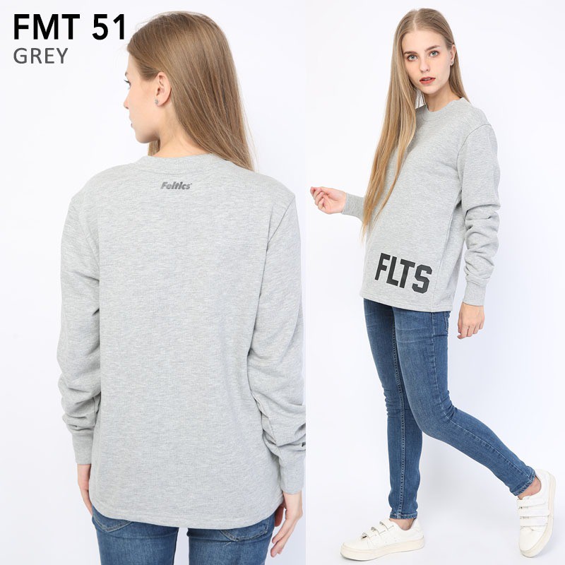 Pusat Outlet Distro Boutik Mall Online Baju Sweeter Abu-Abu Polos Unisex Feltics Cuci Gudang Grosir