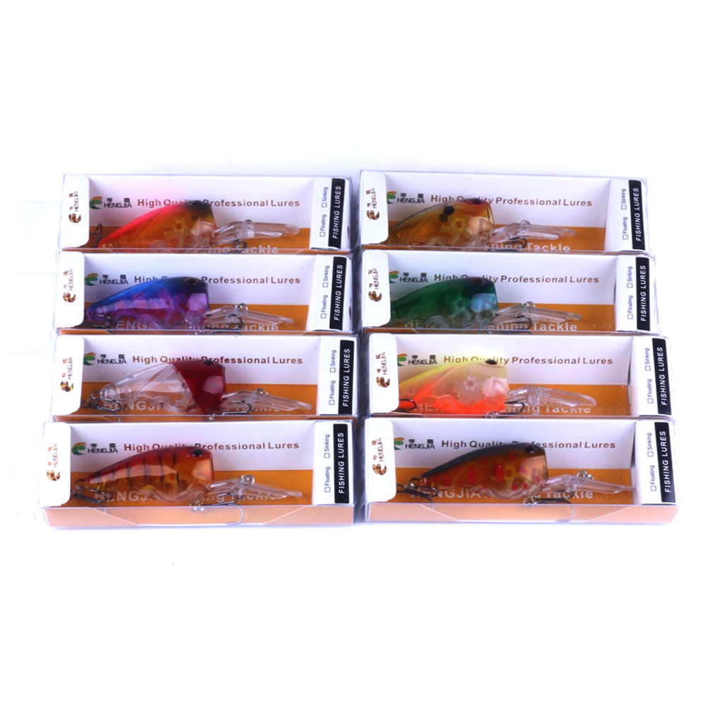 HENGJIA 1PCS Retail Box Fishing Lure Wobbler Floating Artificial plastic Hard Bait 9CM 11.5G Trout Crankbait Bass Fishing Tackle