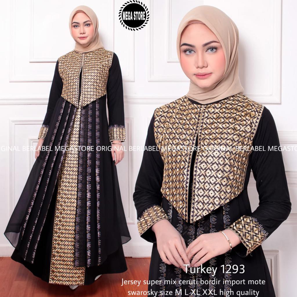 Abaya turki hitam BestSeller By MEGA STORE/ ABaya Arab /ORI Abay Mega Store