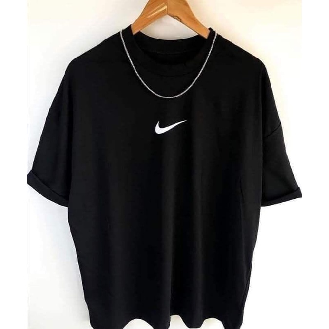 SWEATER HOODIE NIKE SWOOSH LOGO OVERSIZE BLACK COLLECTION