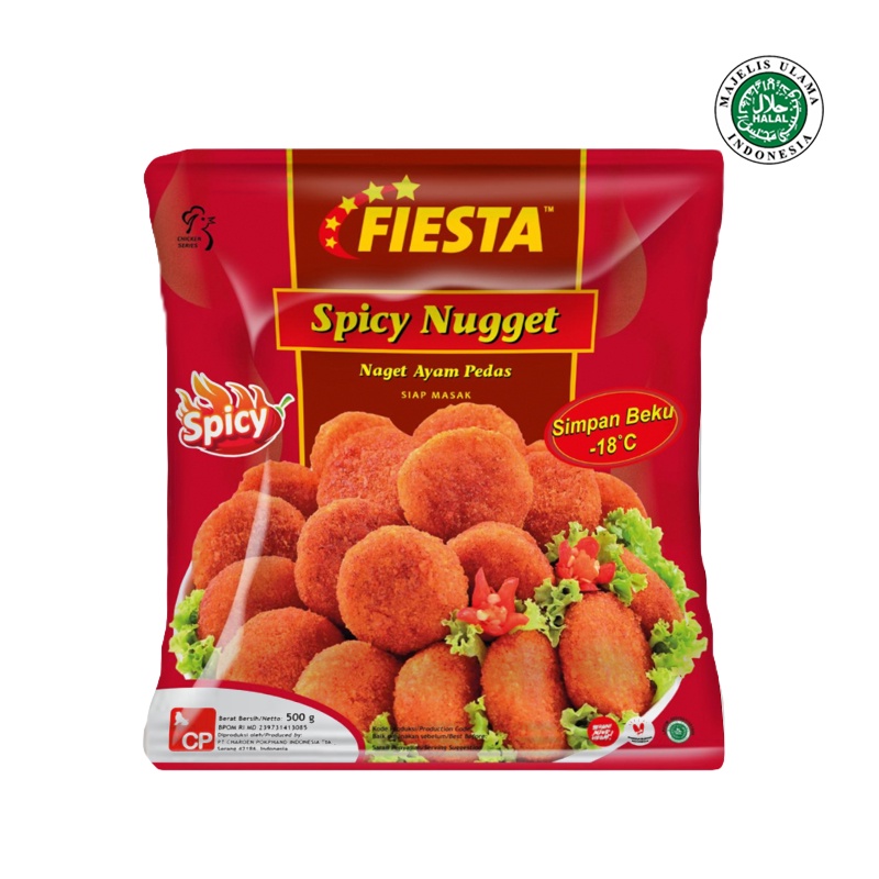 Fiesta Spicy Nugget 500gr, Nugget Ayam Pedas, Frozen, Halal