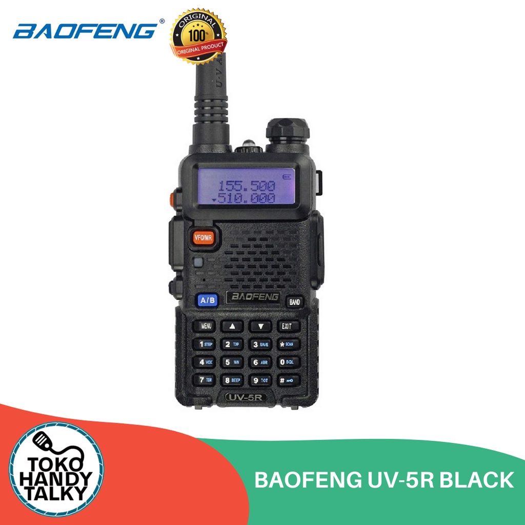 HANDY TALKY BAOFENG UV-5R UV5R UV 5R BLACK DUALBAND VHF UHF ORIGINAL GARANSI RESMI POSTEL